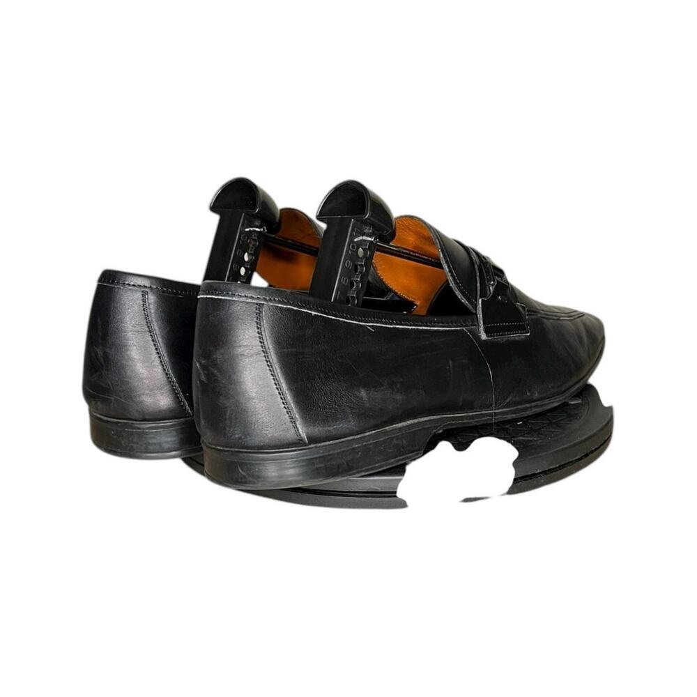 Magnanni Mens Miengo Black Leather Slip-On Almond Toe Loafers Shoes Size 11.5 - Picture 3 of 5